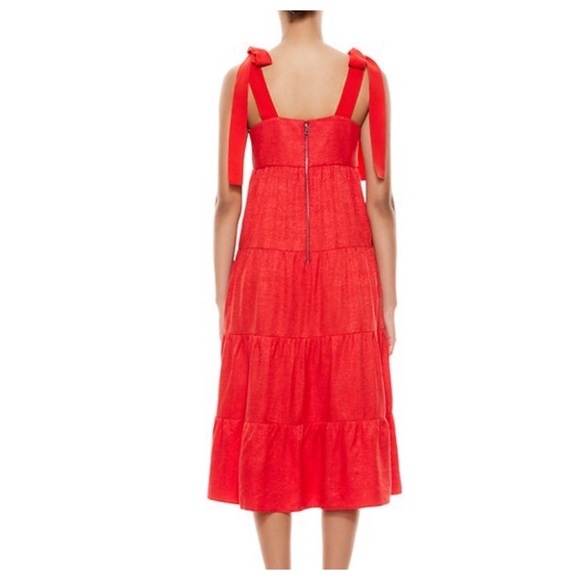 ALICE& + OLIVIA Cynthia Tie Shoulder Midi Dress - Picture 4 of 12